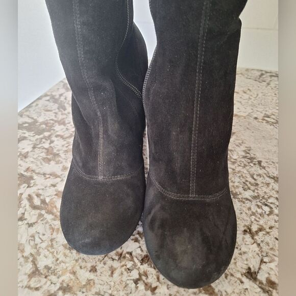 MARC BY MARC JACOBS TALL BOOTS BLACK SUEDE LEATHER Size 39 - Picture 2 of 13